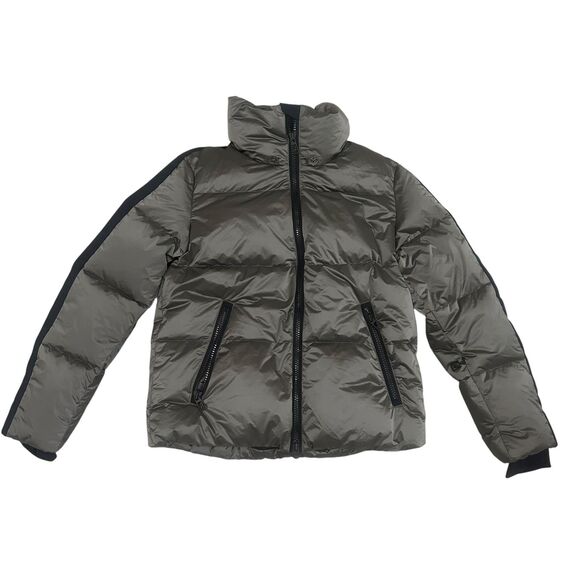 Toni Sailer Jacket Womens 38 Gray Black Down Puffer Ski Snow Winter Hoodless - Picture 1 of 12